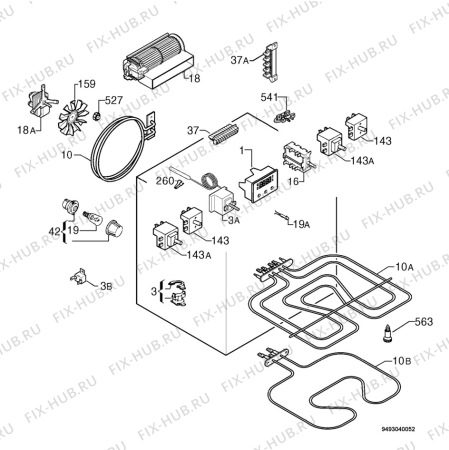 Взрыв-схема плиты (духовки) Privileg 072517_60835 - Схема узла Electrical equipment 268